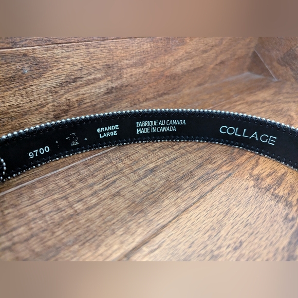 Vintage Y2K belt edged with silver-coloured metal beads Size large - Picture 6 of 8